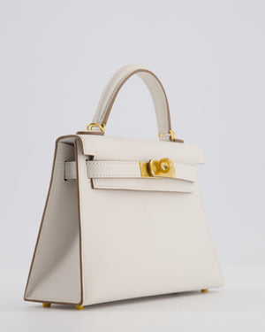 *HOT* Hermès Mini Kelly II 20cm in Gris Pale Epsom Leather with Gold Hardware