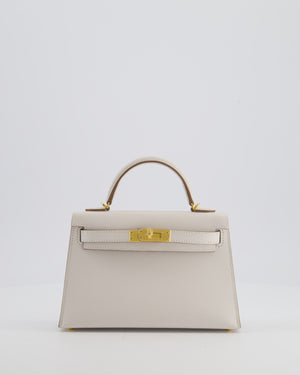*HOT* Hermès Mini Kelly II 20cm in Gris Pale Epsom Leather with Gold Hardware