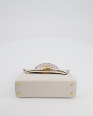 *HOT* Hermès Mini Kelly II 20cm in Gris Pale Epsom Leather with Gold Hardware