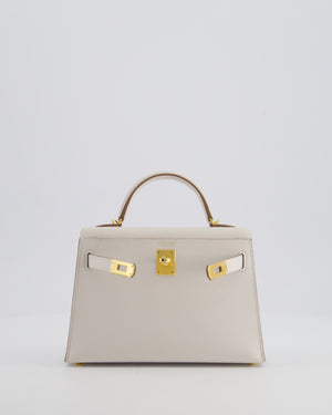 *HOT* Hermès Mini Kelly II 20cm in Gris Pale Epsom Leather with Gold Hardware