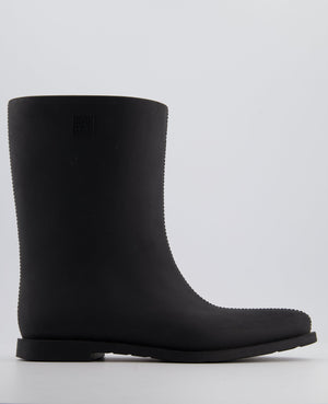 Toteme Black Rubber Rain Ankle Boots Size EU 39
