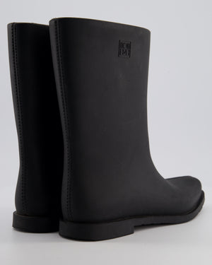 Toteme Black Rubber Rain Ankle Boots Size EU 39