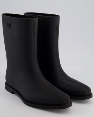 Toteme Black Rubber Rain Ankle Boots Size EU 39