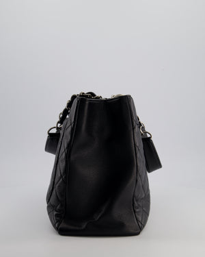 Chanel GST Grand Shopper Tote Bag in Black Caviar with Silver Hardware