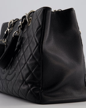 Chanel GST Grand Shopper Tote Bag in Black Caviar with Silver Hardware