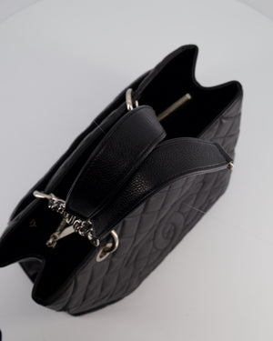 Chanel GST Grand Shopper Tote Bag in Black Caviar with Silver Hardware