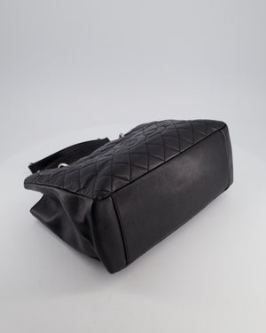 Chanel GST Grand Shopper Tote Bag in Black Caviar with Silver Hardware