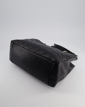Chanel GST Grand Shopper Tote Bag in Black Caviar with Silver Hardware