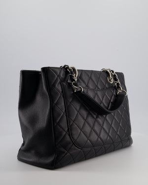 Chanel GST Grand Shopper Tote Bag in Black Caviar with Silver Hardware