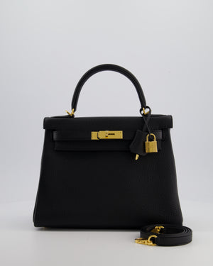 Hermès Kelly 28 Retourne Bag in Noir Clemence Leather with Gold Hardware