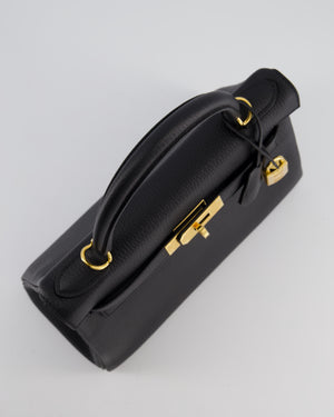 Hermès Kelly 28 Retourne Bag in Noir Clemence Leather with Gold Hardware