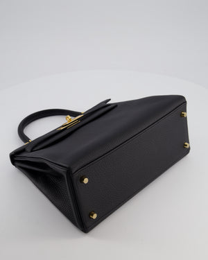 Hermès Kelly 28 Retourne Bag in Noir Clemence Leather with Gold Hardware