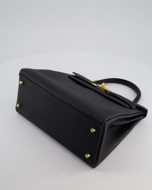 Hermès Kelly 28 Retourne Bag in Noir Clemence Leather with Gold Hardware