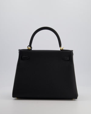 Hermès Kelly 28 Retourne Bag in Noir Clemence Leather with Gold Hardware