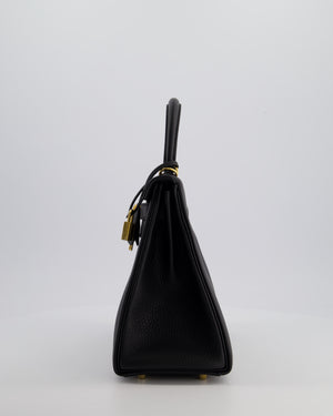 Hermès Kelly 28 Retourne Bag in Noir Clemence Leather with Gold Hardware