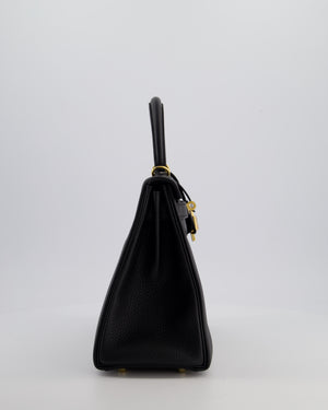 Hermès Kelly 28 Retourne Bag in Noir Clemence Leather with Gold Hardware