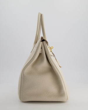 Hermès Birkin 35 Retourne Bag in Craie Togo Leather with Gold Hardware