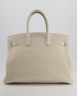 Hermès Birkin 35 Retourne Bag in Craie Togo Leather with Gold Hardware