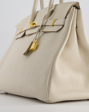 Hermès Birkin 35 Retourne Bag in Craie Togo Leather with Gold Hardware