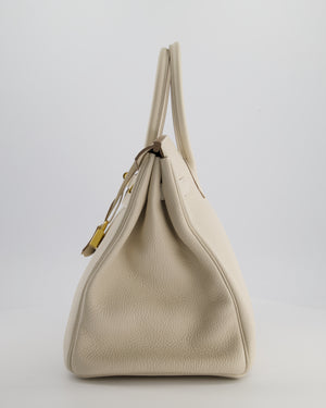 Hermès Birkin 35 Retourne Bag in Craie Togo Leather with Gold Hardware