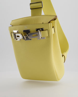Hermès Hac A Dos PM Bag in Jaune Poussin Togo Leather with Palladium Hardware