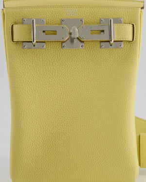 Hermès Hac A Dos PM Bag in Jaune Poussin Togo Leather with Palladium Hardware