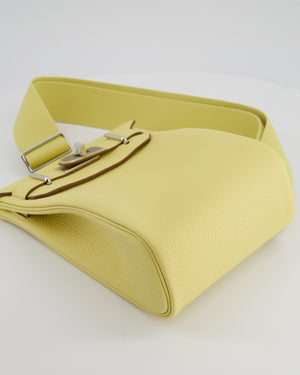 Hermès Hac A Dos PM Bag in Jaune Poussin Togo Leather with Palladium Hardware