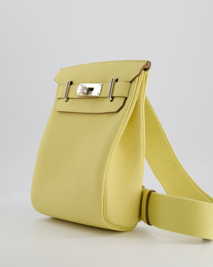 Hermès Hac A Dos PM Bag in Jaune Poussin Togo Leather with Palladium Hardware