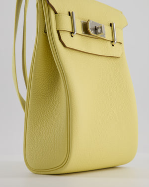 Hermès Hac A Dos PM Bag in Jaune Poussin Togo Leather with Palladium Hardware
