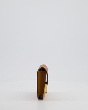 Hermès Constance Slim Belt Wallet Bag in Gold Epsom Leather with Pocket and Gold Hardware