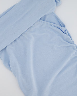 Lioness Field Of Dreams Baby Blue Maxi Dress with Off Shoulder Neckline Detail Size XXS (UK 4)