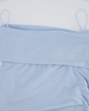 Lioness Field Of Dreams Baby Blue Maxi Dress with Off Shoulder Neckline Detail Size XXS (UK 4)