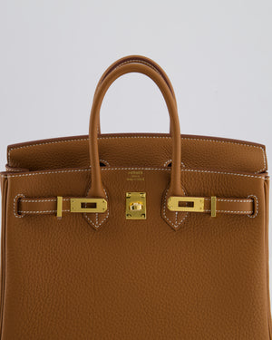 *HOT* Hermès Birkin 25 Retourne Bag in Gold Togo Leather with Gold Hardware