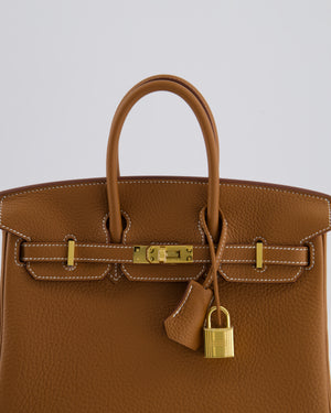 *HOT* Hermès Birkin 25 Retourne Bag in Gold Togo Leather with Gold Hardware