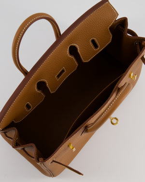 *HOT* Hermès Birkin 25 Retourne Bag in Gold Togo Leather with Gold Hardware