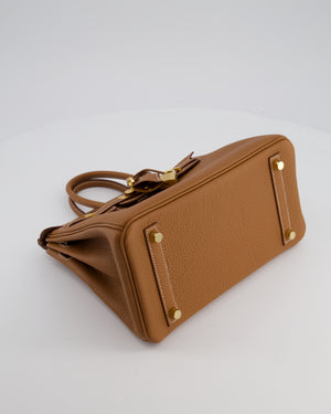 *HOT* Hermès Birkin 25 Retourne Bag in Gold Togo Leather with Gold Hardware