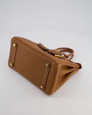 *HOT* Hermès Birkin 25 Retourne Bag in Gold Togo Leather with Gold Hardware