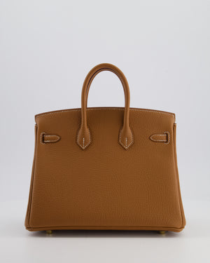*HOT* Hermès Birkin 25 Retourne Bag in Gold Togo Leather with Gold Hardware