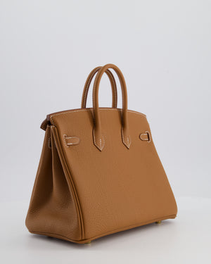 *HOT* Hermès Birkin 25 Retourne Bag in Gold Togo Leather with Gold Hardware