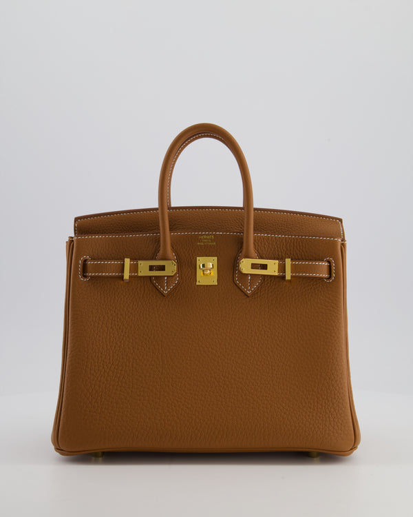 *HOT* Hermès Birkin 25 Retourne Bag in Gold Togo Leather with Gold Hardware
