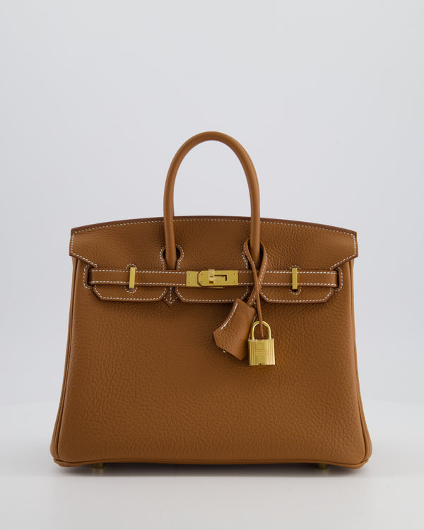 *HOT* Hermès Birkin 25 Retourne Bag in Gold Togo Leather with Gold Hardware