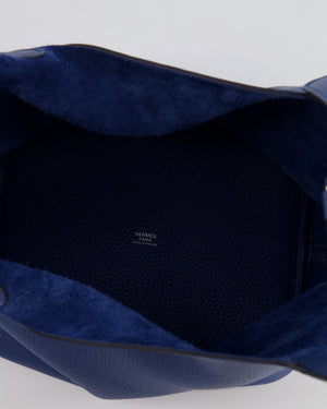 Hermes Picotin Lock Bag 22 in Blue Tie Clemence Leather with Palladium Hardware