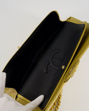 *RARE* Chanel Gold Medium Double Flap Bag in Crocodile Embossed Calfskin with Gold Hardware