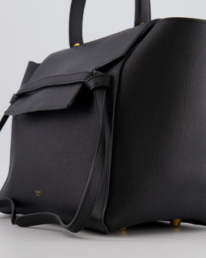 Celine Black Leather Sac à Bandouliere Belt Bag with Gold Hardware and Suede Lining