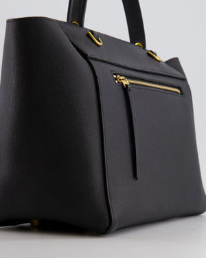 Celine Black Leather Sac à Bandouliere Belt Bag with Gold Hardware and Suede Lining