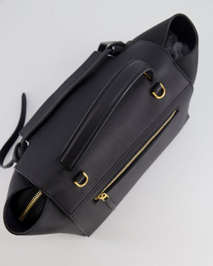 Celine Black Leather Sac à Bandouliere Belt Bag with Gold Hardware and Suede Lining