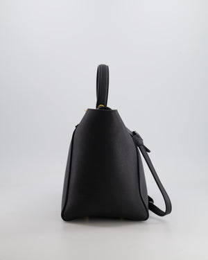 Celine Black Leather Sac à Bandouliere Belt Bag with Gold Hardware and Suede Lining