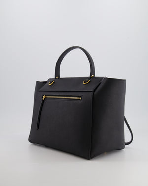 Celine Black Leather Sac à Bandouliere Belt Bag with Gold Hardware and Suede Lining