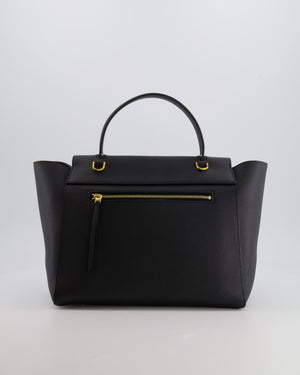 Celine Black Leather Sac à Bandouliere Belt Bag with Gold Hardware and Suede Lining