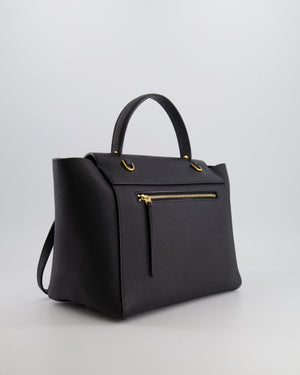 Celine Black Leather Sac à Bandouliere Belt Bag with Gold Hardware and Suede Lining